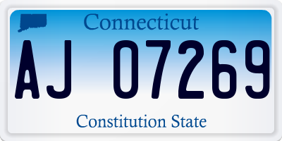 CT license plate AJ07269