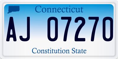 CT license plate AJ07270