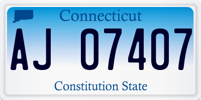 CT license plate AJ07407