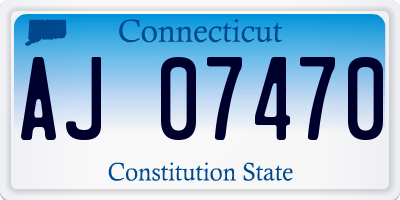 CT license plate AJ07470