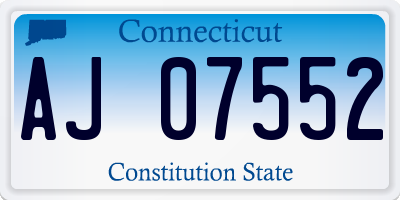 CT license plate AJ07552