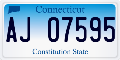 CT license plate AJ07595