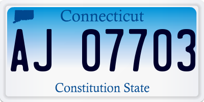 CT license plate AJ07703