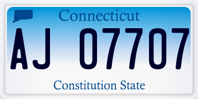 CT license plate AJ07707