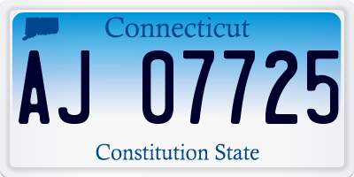CT license plate AJ07725