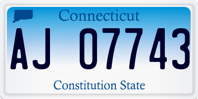 CT license plate AJ07743