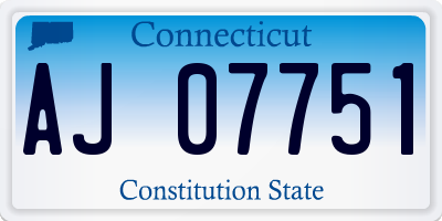 CT license plate AJ07751