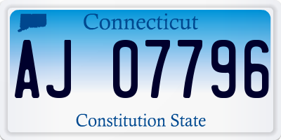 CT license plate AJ07796