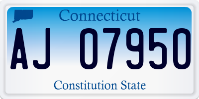 CT license plate AJ07950
