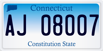 CT license plate AJ08007