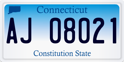 CT license plate AJ08021