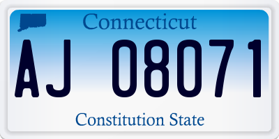 CT license plate AJ08071