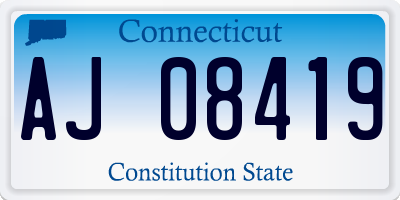 CT license plate AJ08419