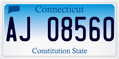 CT license plate AJ08560