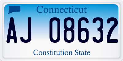 CT license plate AJ08632