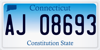 CT license plate AJ08693
