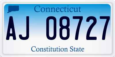 CT license plate AJ08727