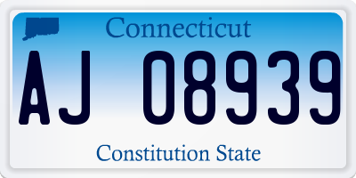 CT license plate AJ08939