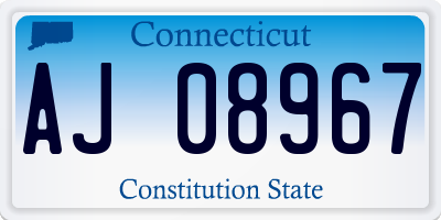 CT license plate AJ08967