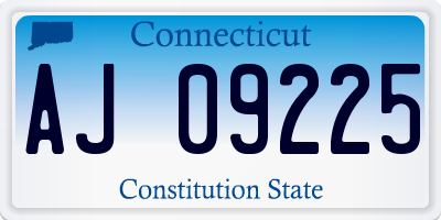 CT license plate AJ09225