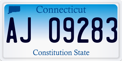 CT license plate AJ09283