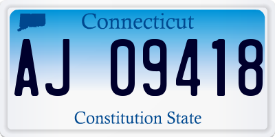 CT license plate AJ09418