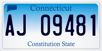 CT license plate AJ09481