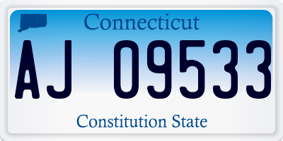 CT license plate AJ09533