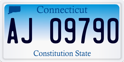 CT license plate AJ09790
