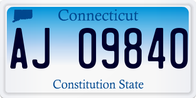 CT license plate AJ09840