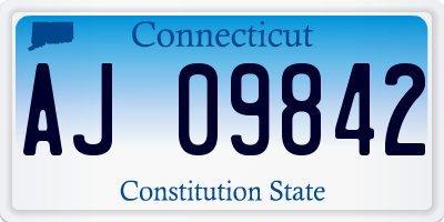 CT license plate AJ09842
