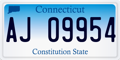 CT license plate AJ09954