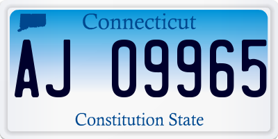 CT license plate AJ09965