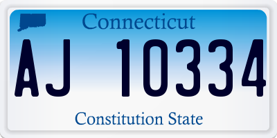 CT license plate AJ10334