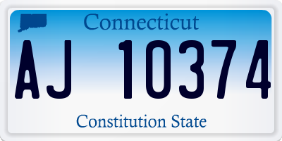 CT license plate AJ10374