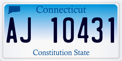 CT license plate AJ10431