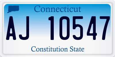 CT license plate AJ10547