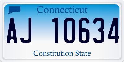 CT license plate AJ10634