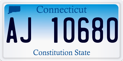 CT license plate AJ10680