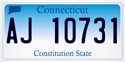 CT license plate AJ10731