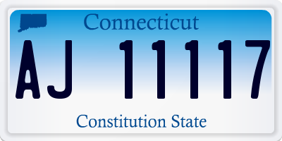 CT license plate AJ11117
