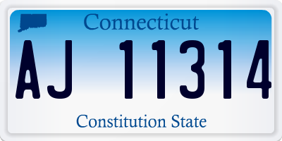 CT license plate AJ11314