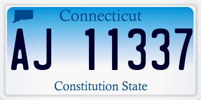 CT license plate AJ11337