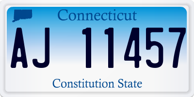 CT license plate AJ11457