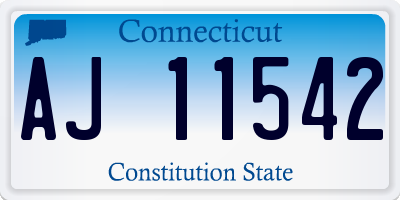 CT license plate AJ11542