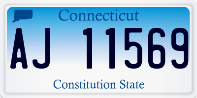 CT license plate AJ11569