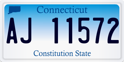 CT license plate AJ11572