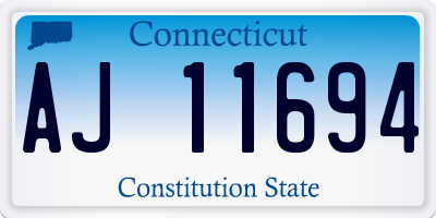 CT license plate AJ11694
