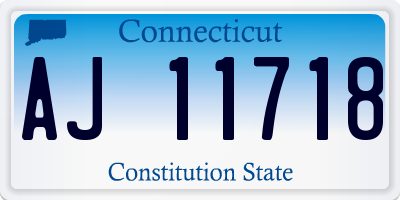 CT license plate AJ11718