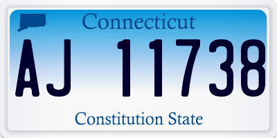 CT license plate AJ11738